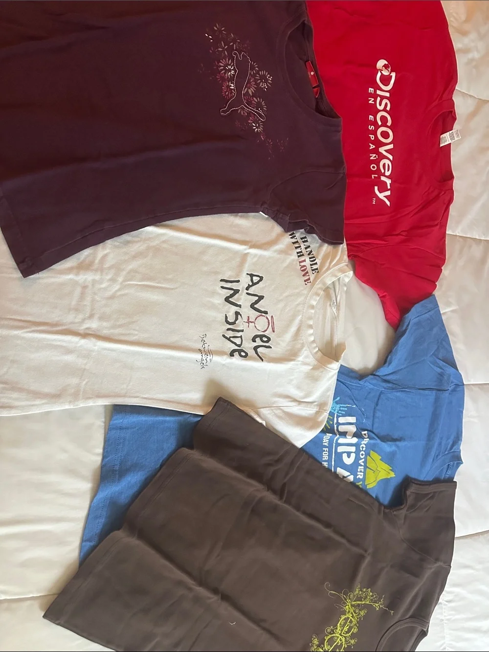 5 Women's Multi-Color Short Sleeve Tee Lot - bundle